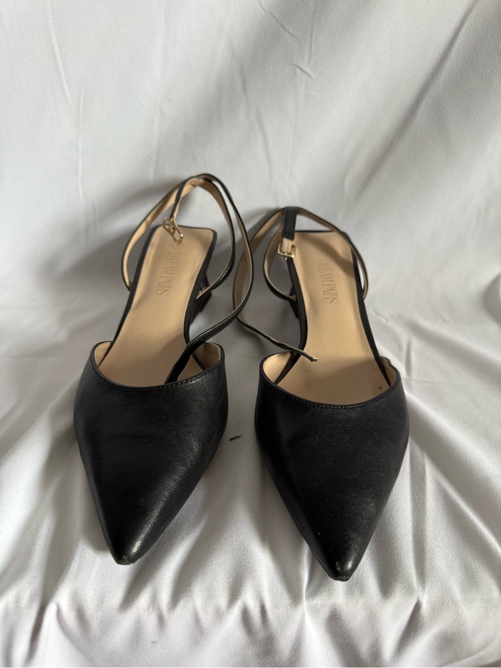 Dream Pairs Black Pointed Slingback Heels